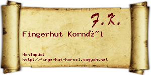 Fingerhut Kornél névjegykártya