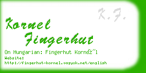 kornel fingerhut business card